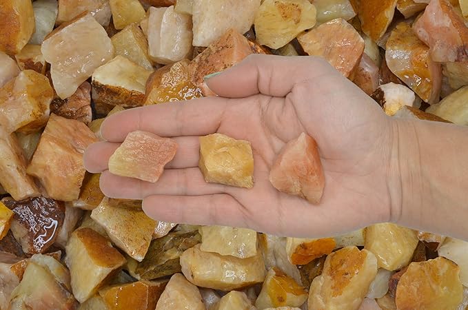 Fantasia Materials: 18 lb of Sunrise Aventurine Rough Stones from India - Natural Rocks for Tumbling, Home Décor, Wire Wrapping, Cutting, Lapidary, Reiki, Energy Crystal Healing and More!