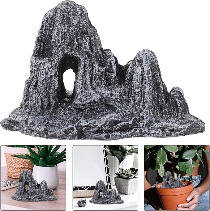 Zerodeko Mini Rockery Ornament for Indoor Bonsai Decor Delicate Rockery Design for Landscape Gardening Lightweight Simulation Shape for Sand Table Decoration
