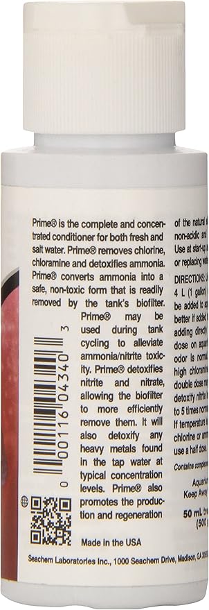 Seachem Prime Fresh and Saltwater Conditioner - Chemical Remover and Detoxifier 50 ml