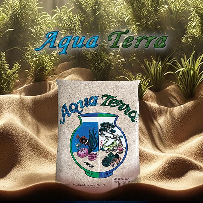 Aqua Terra Aquarium Natural Tan Sand, 5 lbs - Optimal pH Balance, Enhanced Water Clarity, Natural Aesthetic Appeal, Easy Maintenance, Eco-Friendly Health