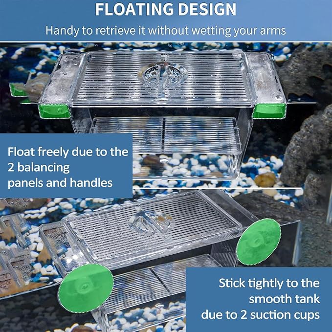 Generic Fish Breeding Tanks - Acrylic Hatchery Incubator Tank, Fish Tank Divider Acclimation Box | Floating Design Baby Fish Tank for Baby Fishes, Shrimp, Clownfish, Guppy, Aggressive Fishes