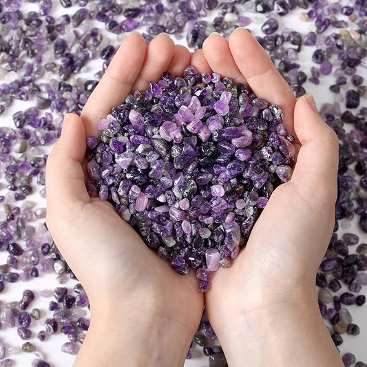 MAIBAOTA Natural Amethyst Crystal Quartz Rocks Chips Vase Filler Rocks for Succulent Plant Small Fish Tank Aquarium Gravel Decorative Pebbles Stones(200 gram)