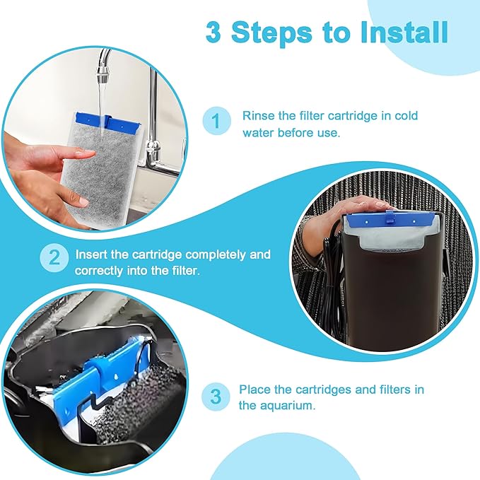 16 Pack Medium Fish Tank Filter Cartridges Compatible with Tetra Whisper Bio-Bag Filters Medium Replacement Filter Cartridges for Whisper ReptoFilter and 10i IQ10 PF10 Power Filters -Ready to Use