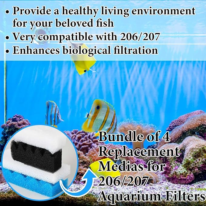 Threlaco 24 Pcs Filter Media Kit Compatible with Fluval 306/307, Including Foam Pad, Water Polishing Pad, Biological Sponges Max for Aquarium Canister Filter Media Replacement