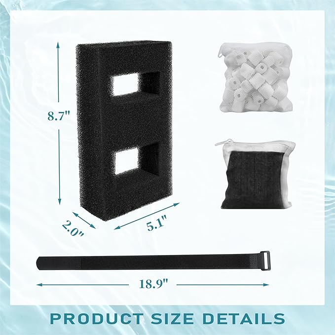 A1376 Aquarium Filter Media Kit for Fluval Spec Betta Evo Flex Series Aquarium Filters Foam Replacement Set Suitable Compatible with Most Standard Aquariums