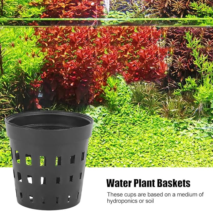 EFFACER Black Basket Fish Tank Planting Basket, Aquarium Water Planting Basket, Planting 30PCS Plastic for Aquarium Fish Fish Tank Tank