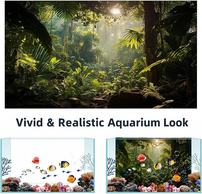 Aquarium Background, Ocean Fish Tank Background, Terrarium Background Cloth, Vinyl Cloth 24 x 12 inches