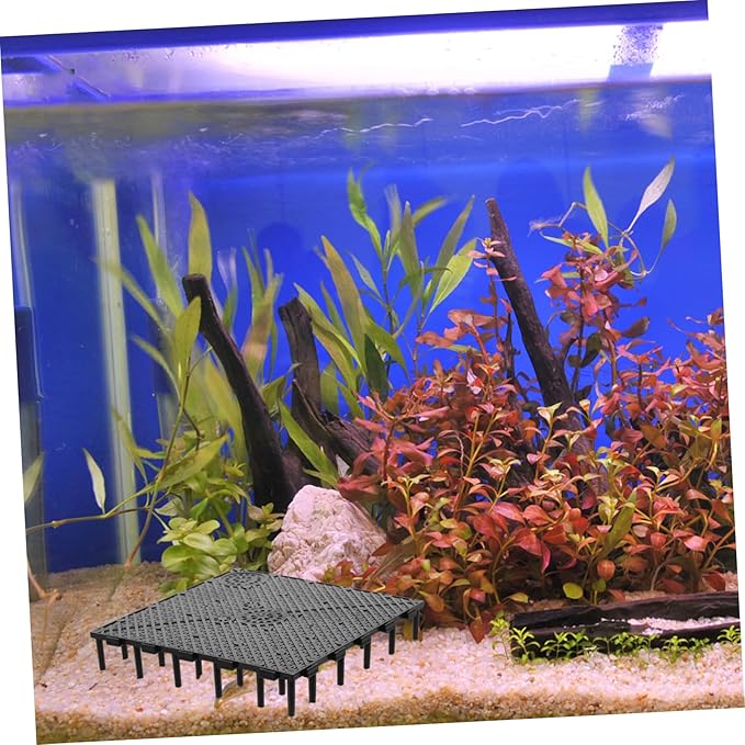 Hemobllo Aquarium Bottom Grid Fish Tank Board Divides Tray Aquarium Divider Bottom PVC Splicing Black Bottom Board