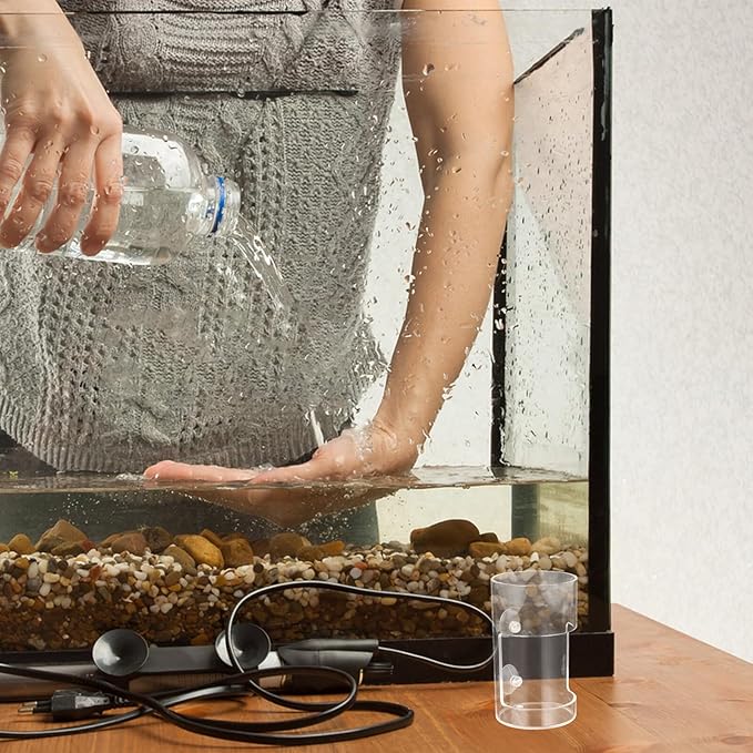 Acrylic Aquarium Shrimp Feeder Automatic Fish Feeding Holder with Suction for Small Fish Tank Suitable for Guppy and Snail Feeding