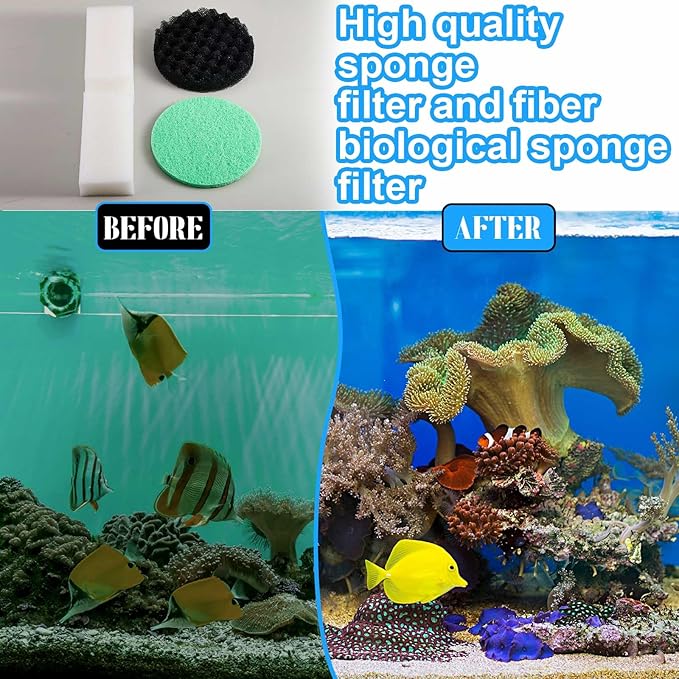 Threlaco 28 Pcs Aquarium Media Kit Compatible with Fluval Fx4/ Fx5/ Fx6 Filter, Carbon Foam Pad, Phosphate Remover Pads, Activated Carbon, Foam Block, Silicone Lube, Towels, Ceramic Ring, Mesh Bag