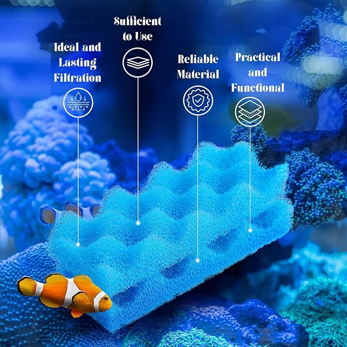 Threlaco 40 Pcs Replacement Filter Media Kit Compatible with Fluval 306/307, Aquarium Filters Set Including 4 Biological Foams, 36 Ammonia/Phosphate/Nitrite Remover