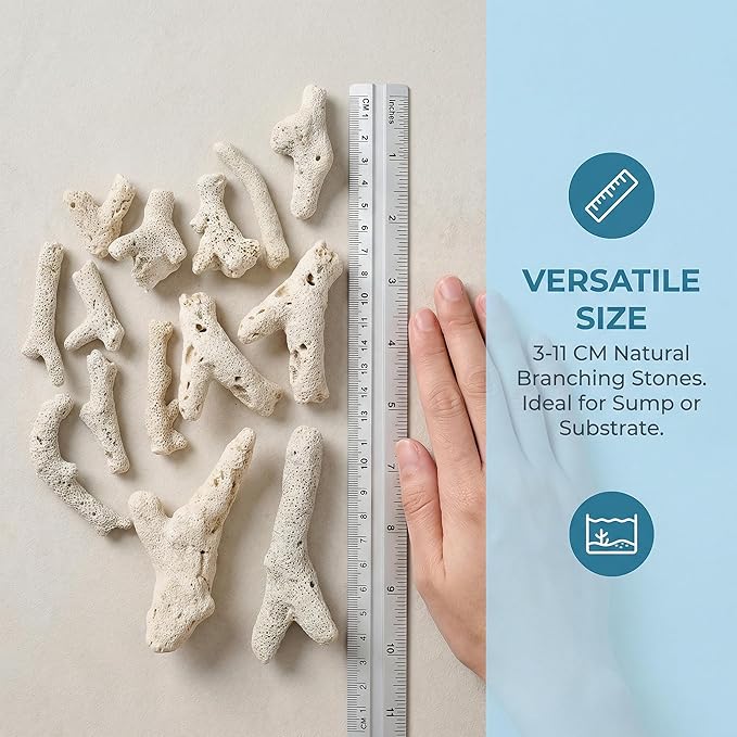 iplusmile Aquarium Coral Stone Bottom Gravel 1.77 Inch Natural Fish Tank Filtration Material Decorative Aquarium Stones for Freshwater and Marine Tanks