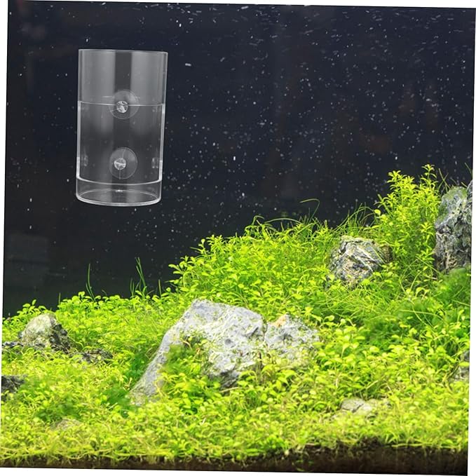 YARNOW Aquarium Fish Feeder Dish with Suction Multifunctional Acrylic Shrimp Feeder for Tanks Easy to Use Automatic Feeding Bowl for Fish and