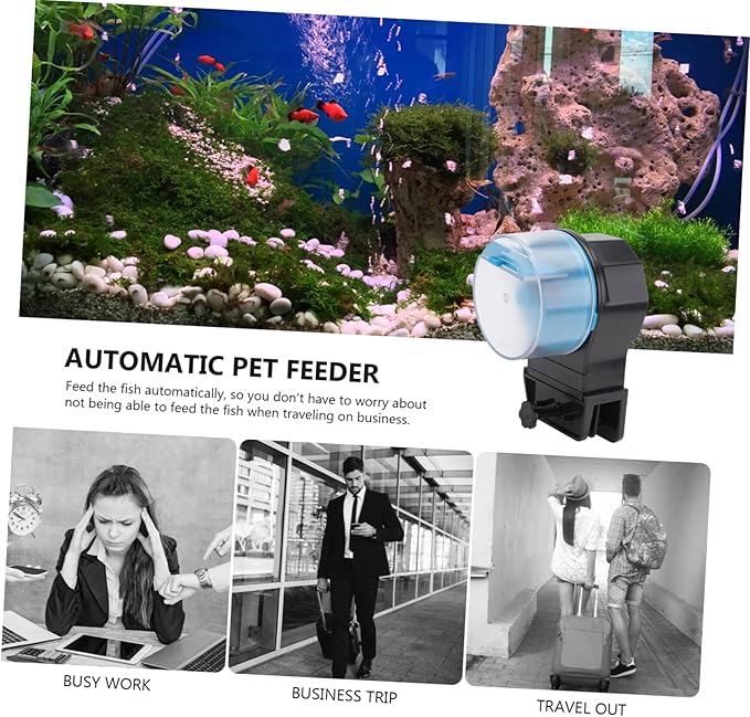 BESPORTBLE 1set Automatic Fish Feeder Capacity Tank Intelligent Turtle Feeding Tool for Aquariums Easy to Clean and Install Suitable for Pellet Food