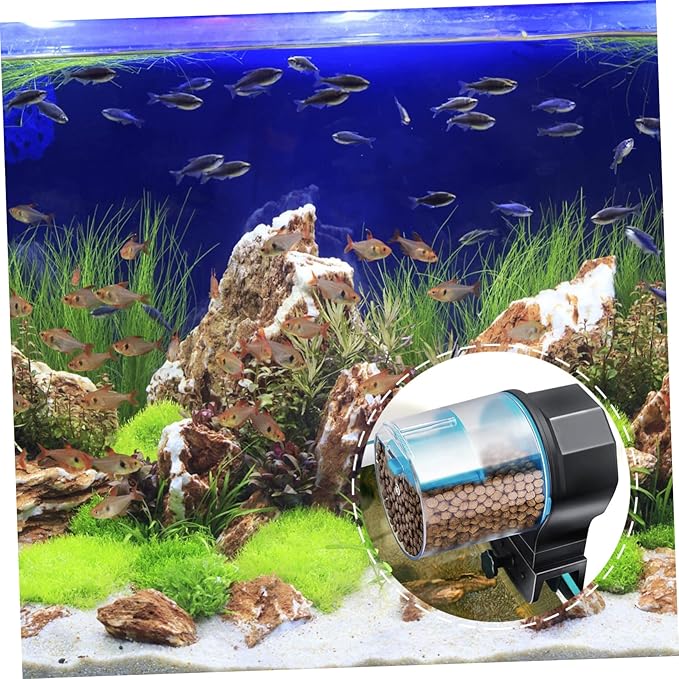 1set Automatic Fish Feeder for Aquarium Smart Feeding Device for and Turtles Timer Two Feeding Modes for Fish Care Non-Battery Operated