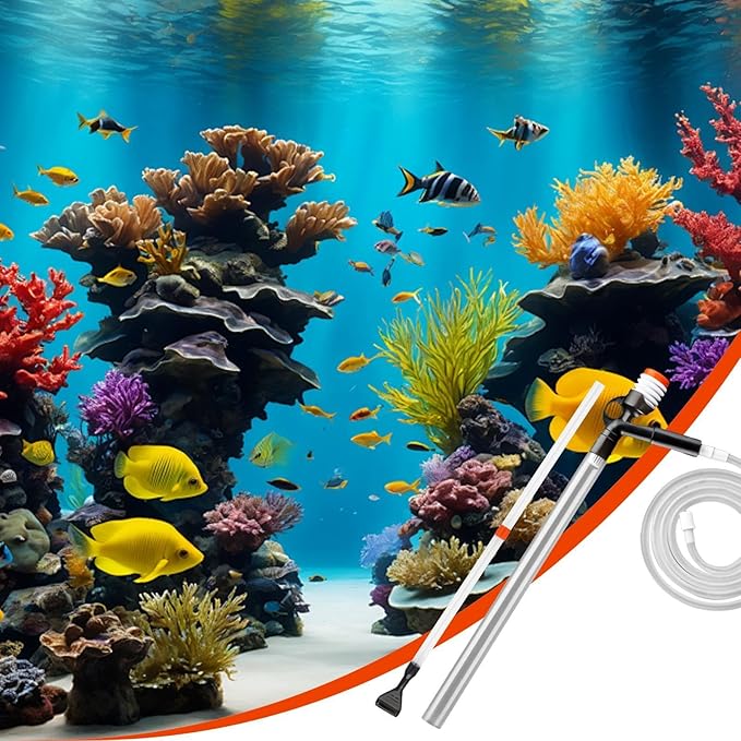 Gravel Vacuum for Aquarium, Aquarium Cleaner, Fish Tank Gravel Cleaner, Aquarium Water Changer, Aquarium Vacuum Cleaner, Gravel Cleaner for Fish Tanks, Fish Tank Water Changer, Siphon Vacuum F