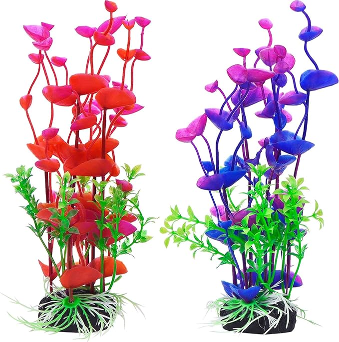 Superdream Landscaping Water Plant Decoration for Aquarium, 7.87-Inch, Purple Red
