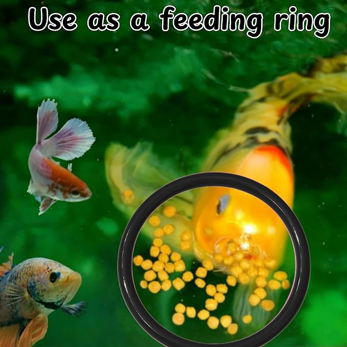 Betta Ring and Mirror Toy for Aquarium, 2 pcs Betta Ring Enrichment Toys, Floating Exercise Mirrors for Fish Tank and Training Feeding Rings, Fish Toys, Aquarium Accessories (Black, M-Heart)