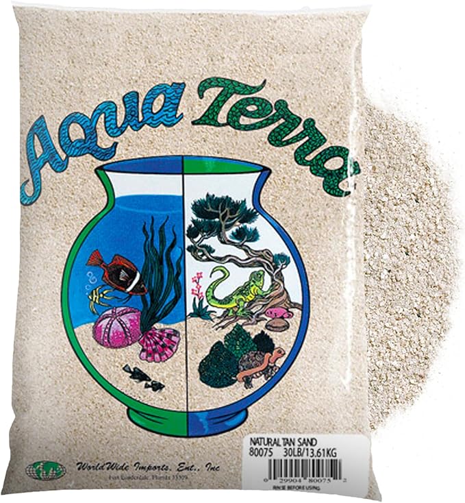 Aqua Terra Aquarium Natural Tan Sand, 5 lbs - Optimal pH Balance, Enhanced Water Clarity, Natural Aesthetic Appeal, Easy Maintenance, Eco-Friendly Health