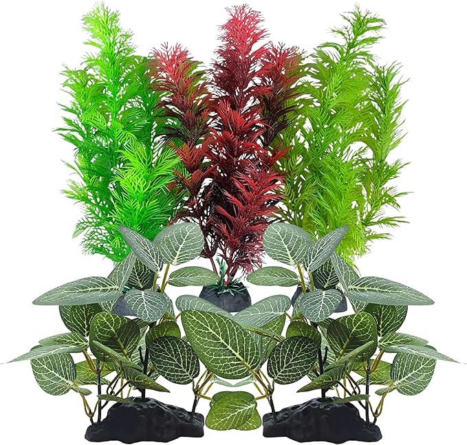 Silk Aquarium Plants, Artificial Fake Aquarium Plants Small Betta Fish Tank Plants Plastic Realistic Decorations Set 5PCS (Style B)