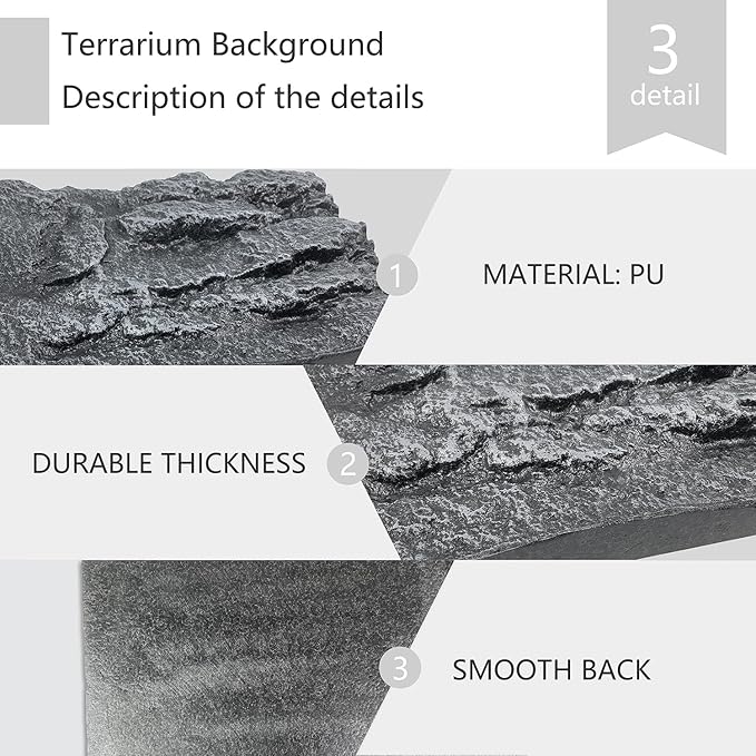 4pcs Rock Terrarium Background,3D Reptile Tank Background Board,Amphibian Stereo Backdrop Wall,Lizard Snake Gecko Spider Chameleon Turtle Fish pet silo Background Decorative Panel