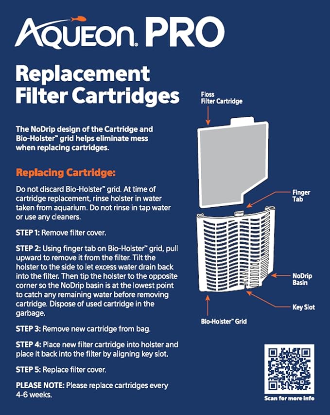 Aqueon PRO Replacement Filter Cartridges Medium 6 Pack