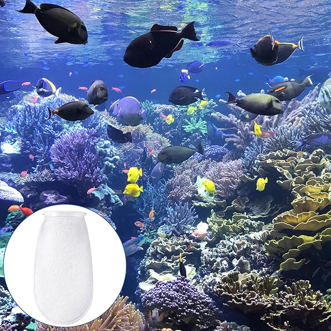 6 Pcs 4" Filter Sock for Saltwater Aquarium, 4 Inch Ring by 10 Inch Long Filter Socks 200 μm Reusable Aquarium Filters Bags for Fish Tank, Sump, Freshwater Aquariums (White)