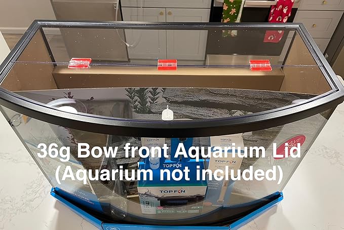Aquarium Lid 36 Gallon Bow Front 3/16" Clear Polycarbonate. Tank not Included (No Cutout)