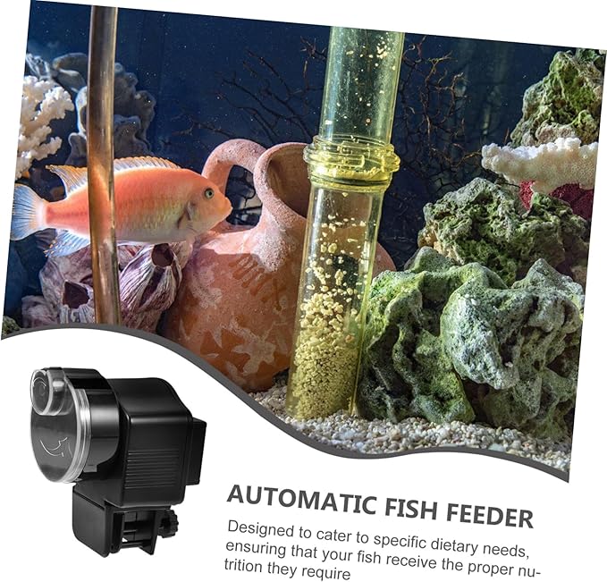 Mobestech Automatic Fish Tank Feeder Large-Capacity Fish Food Feeder for Aquarium Betta and Goldfish Timer Feeding Tool Suitable for Vacation and Turtle Tanks