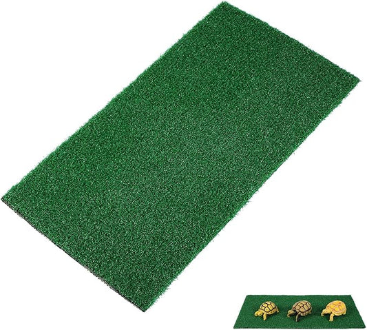 TOYANDONA Artificial Grass Turf - Turtle Basking Platform Accessories Aquarium Grass Mat Artificial Pet Turf for Fish Tank Reptile Terrace Turtle, 19. 6x9. 8 Inch