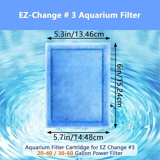 16 Pcs Aquarium Filter Cartridge Compatible with Aqua-Tech 20-40 & 30-60 Gallon Power Filters,Fish Tank Filter Replacement fit for AquaTech EZ-Change #3