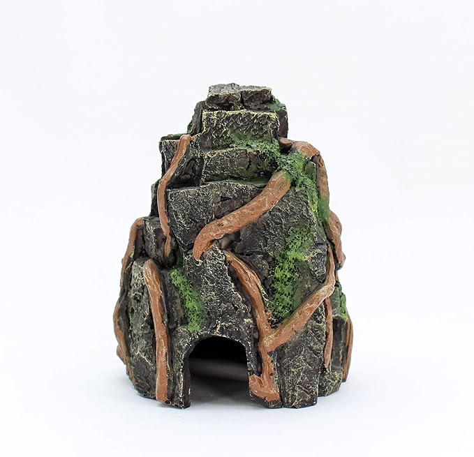 Penn-Plax Deco-Replicas Cambodian Rock Face Aquarium Ornament – Safe for Freshwater and Saltwater Tanks – 5.5” Height (RR965)