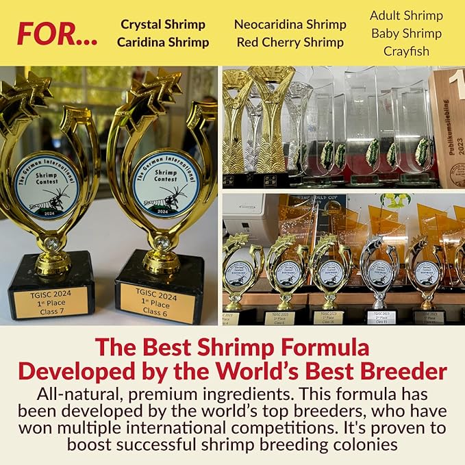 Professional Shrimp Multivitamin Complex - Premium Immunity & Molting Support - Taiwan Breeder Formula with B12, Vitamin C & Folic Acid (35g/1.23oz) for Crystal, Caridina, Cherry, Neocaridina Shrimp