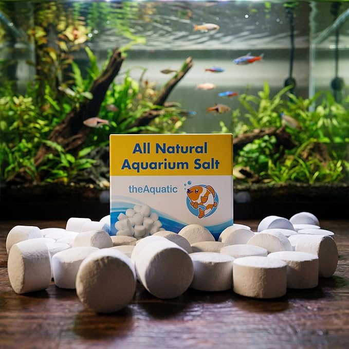 Premium Aquarium Salt, Aquarium Salt Freshwater Tablets for Aquarium Water Treatments Essential Supplies (20 Tablets)