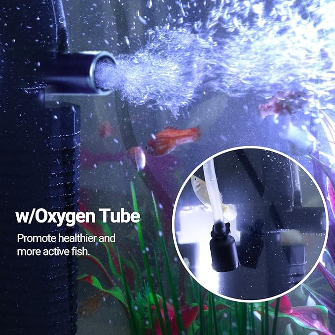 Yaubay 18W Aquarium Internal Filter for 55-120 Gallon Tanks, Power Biochemical Sponge Fish Turtle Tank Filter with Aeration System, Silent Submersible Filters, 264 GPH