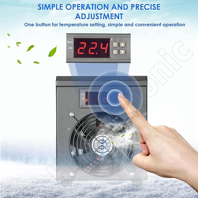 Aquarium Chiller,Fish Tank Cooling Fan,with Low Noise Compressor,for Hydroponics System,Air-Cooled Refrigeration for Aquatic Plant Cultivation 60L