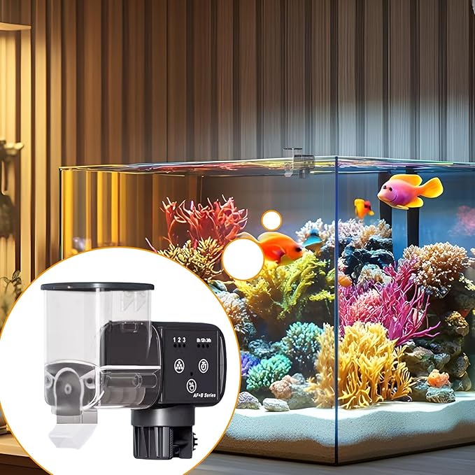Fish Food Vacation Feeder - Automatic Waterproof Feeding Dispenser with Timer - Automatic Fish Feeder,for Betta Turtle Pellet Vacation Weekend Day Traveling Pond
