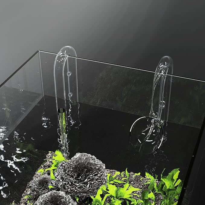 FZONE 13mm Aquarium Glass Lily Pipe Kits with Lily Inflow Lily Outflow and Brush for 3/4" ID (12/16mm) Tubing