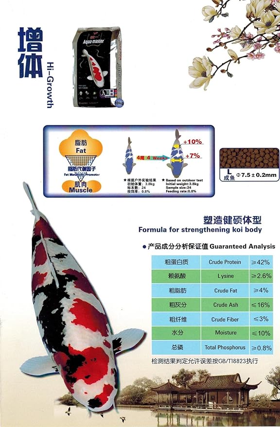 Aqua Master Hi-Growth Koi Fish Food 11-Pound, Large