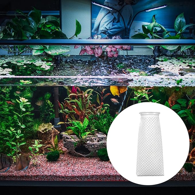 Lewtemi 16 Pcs Ring Honeycomb Filter Socks 150 μm Aquarium Filter Bags 11.8 × 4 Inch Sump Socks for Fish Tank Saltwater Aquarium