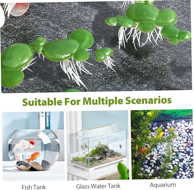TEHAUX 36pcs Artificial Floating Duckweed Plant Artificial Foliage Pond Decor Pond Scenery Aquarium Fish Tank Decoration