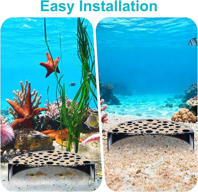 2 Pcs Shrimp Hides for Aquarium, ABS Plastic Aquarium Cave Shelters Small Fish Shrimps Tunnel House with Multiple Holes for Fish Tank Decor Accessories