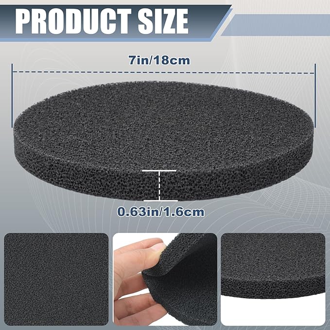 Fx4 Carbon Filter Pads Compatible with Fluval FX4 FX5 / FX6 Canister Filter,Replacement Carbon Impregnated Foam Pads Aquarium Filter Media Pack of 12