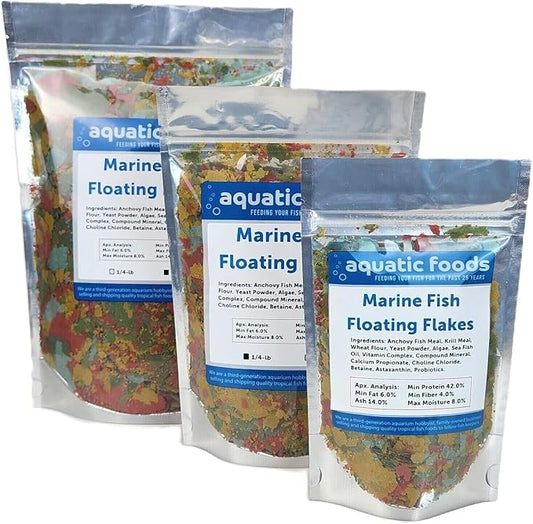 Marine Fish Flakes of Red & Green Algae, Seaweeds for Tangs, Butterflies, Angelfish, Anthias, Clown Fish, Damsels...WL…3-lbs Poly Bag