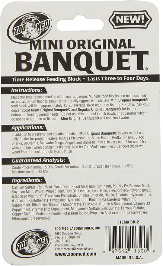 Zoo Med Laboratories Mini Banquet Block Feeders - 18 Blocks Total (3 Packs with 6 Blocks per Pack)