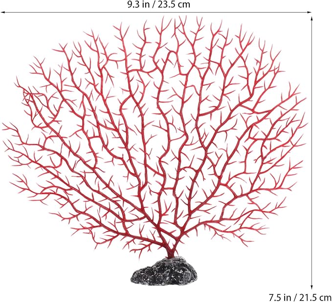 TEHAUX Artificial Plants Aquarium Landscape Simulation Coral Decor, Fake Sea Fan Coral for Both Fresh and Salt Water, Safe and Easy for Daily Washing, Medium Size 2pcs Ocean Decor