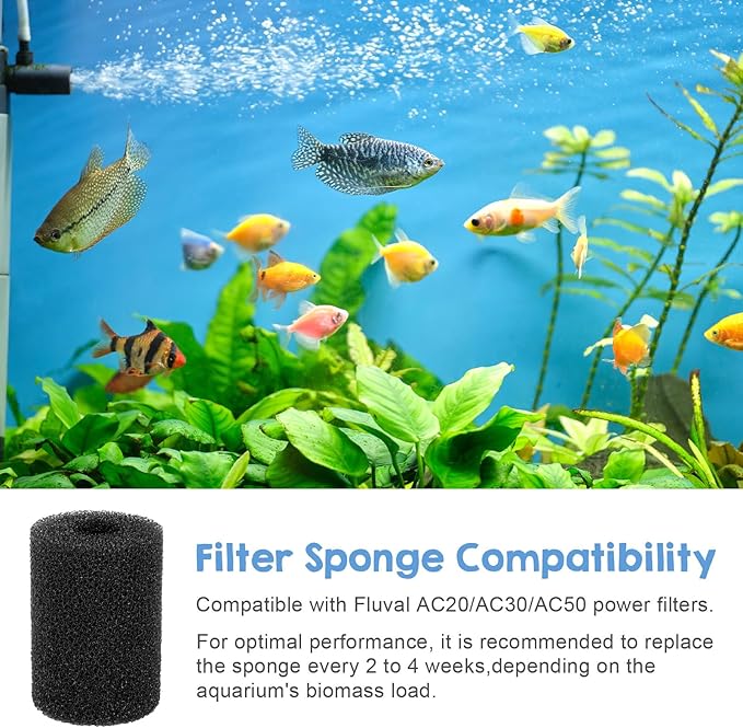 6 Pack Pre Filter Sponge, Aquarium Filter Sponge Rolls, Compatible Accessories for Fish Tank for Aquarium Shrimp Fry Fish Tank Filters