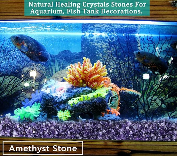 MAIBAOTA Natural Amethyst Crystal Quartz Rocks Chips Vase Filler Rocks for Succulent Plant Small Fish Tank Aquarium Gravel Decorative Pebbles Stones(200 gram)