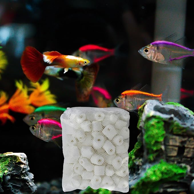 4 x 6 inch Mesh Filter Bags, 10 Pcs Reusable Bags with Zipper, Aquarium Filter Media Bag, Reusable Mesh Bags for Fish Tank Aquarium Filters