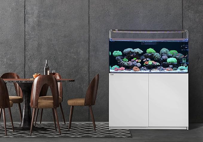 LANDEN Aquarium Wooden Stand and Cabinet for up to 105 Gal Tank, Fish Reptile Sea Salt WaterTank Stand, Nano Foam Leveling Mat Included, W47.2xD23.6xH31.5 in, Wooden Matte White Painted(Stand Only)